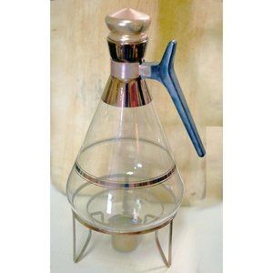 Inland Carafe & Warmer Vintage W/ Box Heat Proof Glass Coffee MCM atomic